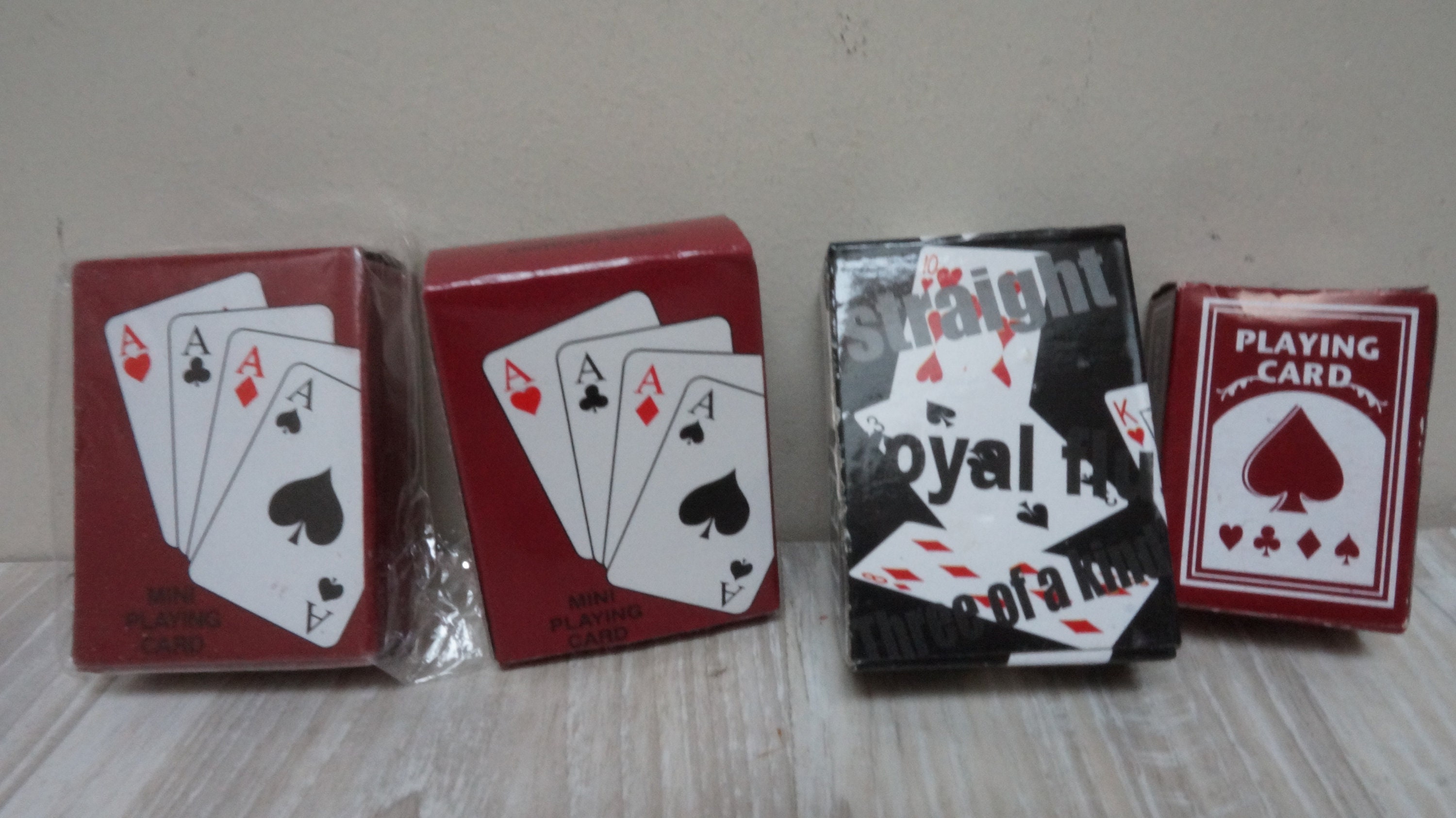 Mini Small Playing Cards 4 Decks Blue Red Great for Kids Tricks Games Free  Ship