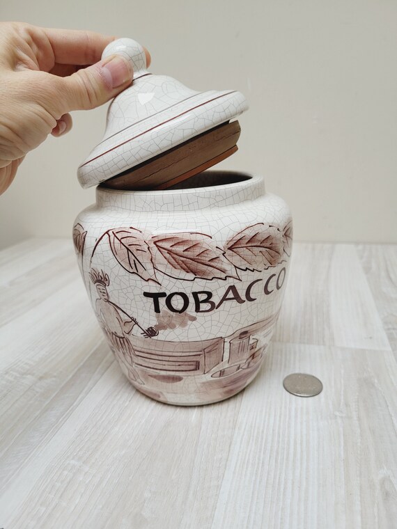 savinelli tobacco jar Savinelli Crackle Tobacco Jar, Big Italian Ceramic Kitchen Pot, Vintage  Made in Italy Pottery Canister, Indian Biscuit Container Ginger Vase