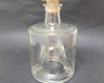 Mud Pie Textured Glass Decanter With Iron Stopper - 12 Inch Clear Decanter