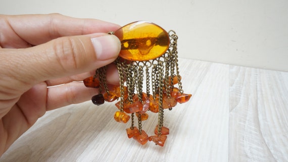 Choose Baltic amber pendant brooch or chain neckl… - image 6