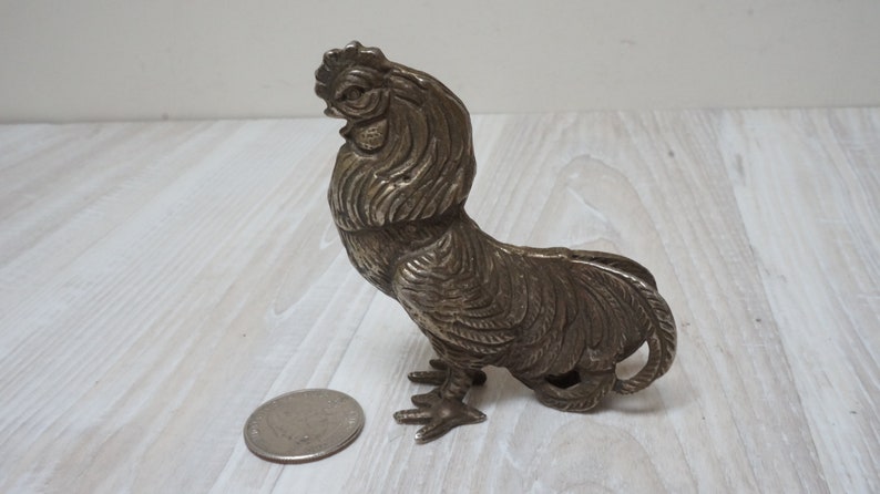 2 Tiny Brown Rooster Hen Cock Dollhouse Miniature Clay Animal Handcrafted