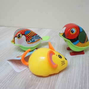 Maus und Japanische YONE Vögel, Zombie, Dracula Tod Wind Up Halloween Spielzeug Vintage Figur Figur Aufzieh Uhrwerk Uhrwerk bewegliche gehende Puppe Vogel