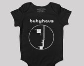 goth baby clothes, Babyhaus Baby Bodysuit Inspired by Bauhaus onesie goth rock fan baby clothes post punk fashion