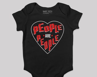 Depeche Mode People Are People, Baby Short Sleeve Bodysuit, Dark 80s, Synthwave, New wave