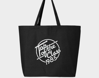 Top of the Class canvas tote// 1985 80s inspired heavy canvas new wave dark wave goth inspired