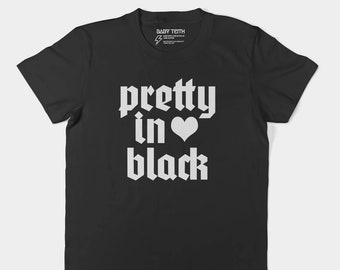 Pretty in Black adult tee// unisex black tshirt cotton goth adults cool moms dads music inspired 80s pretty in pink