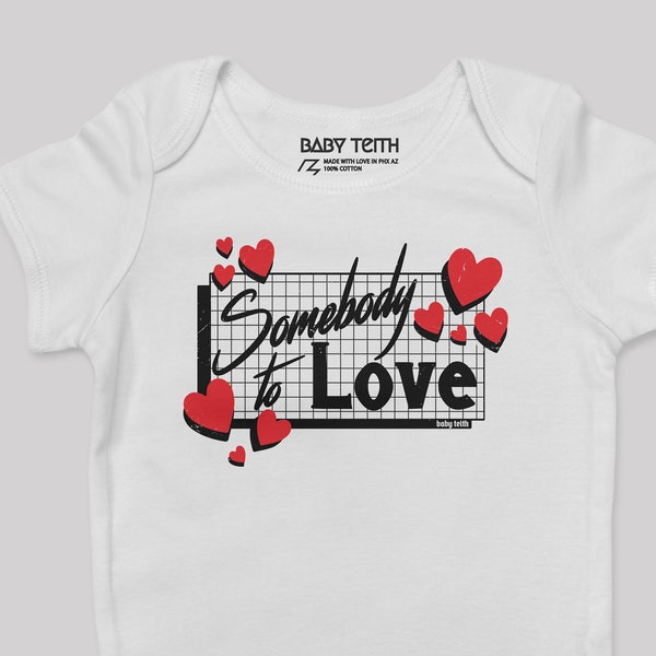 Valentine's Day Baby Bodysuit, Queen, Freddie Mercury, 80's vintage tee inspired