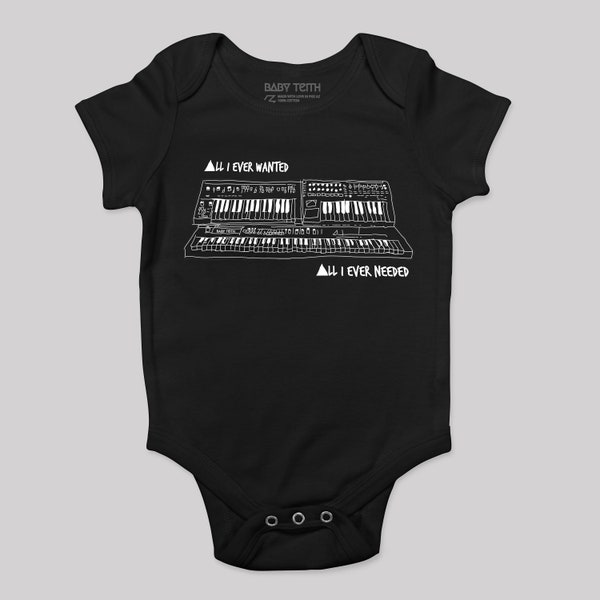 goth baby clothes, Depeche Mode inspired Synth Bodysuit / synthpop cool baby clothes 80s