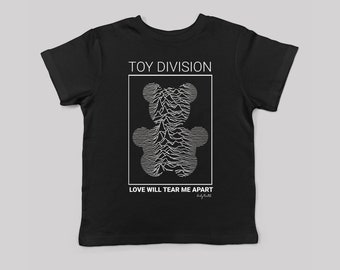 Toy Division Kids + Baby Tee - Baby Teith - Cute Funny Goth Baby Clothes for Birthday Gift for Gothic Kids 80s Mock Rock Tee