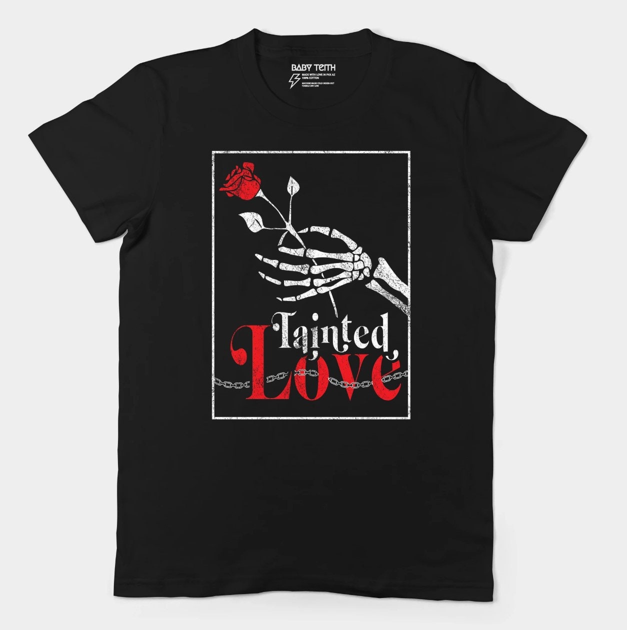 Discover Tainted Love unisex adult tee// soft cell music inspired band tee 80s halloween rose