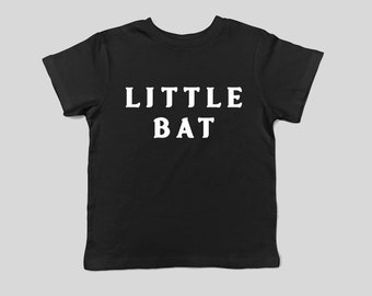 Little Bat Kids + Baby Tee - Baby Teith - Cute Goth Family Graphic Print Halloween Shirt for Spooky Kids