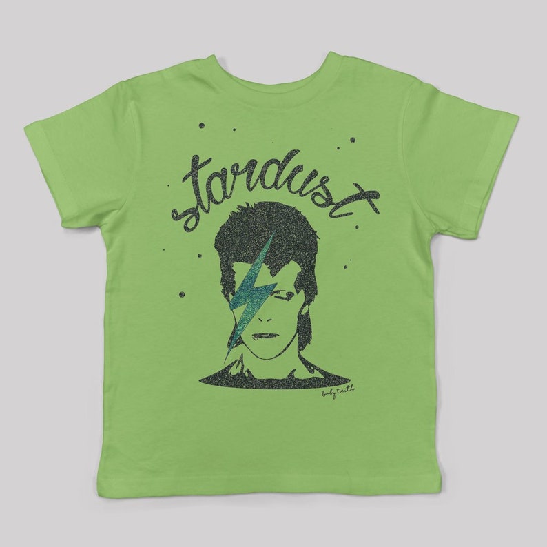 david bowie kids tee Stardust Glitter t-shirt unisex Ziggy Stardust inspired David Bowie fans cool kids fashion music