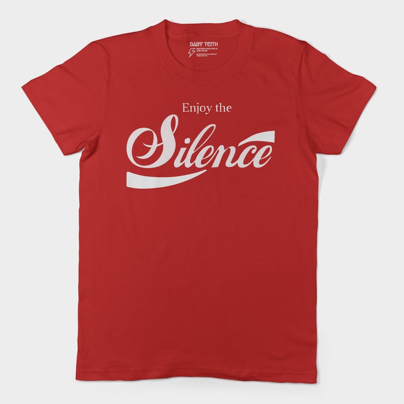 Enjoy the Silence tee// unisex adults depeche mode coca cola music inspired 80s 90s coke can new wave dark wave goth adults image 1
