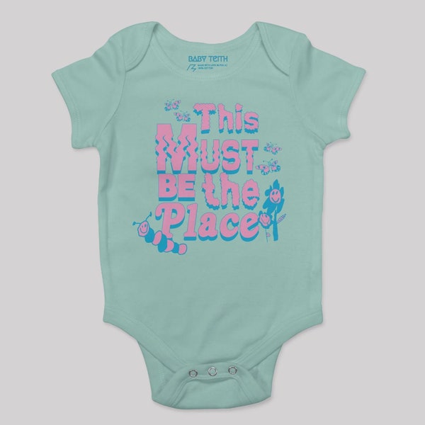 This Must be the Place baby bodysuit// onesie talking heads fans music inspired spring cool babies clothes