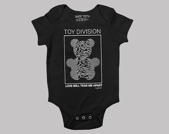 Toy Division Baby Bodysuit - Baby Teith - Cute Funny Goth Baby Clothes for Baby Shower Gift for Gothic Baby 80s Mock Rock Tee