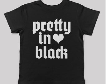 Pretty in Black kids unisex tee// pretty in pink psychedelic furs movie music inspired 80s cool kids goth kids short sleeve