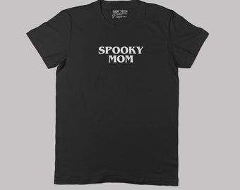 Spooky Mom Tee - Baby Teith - Goth Mom Graphic Print Tee for Halloween Shirt for Mothers Day Gift