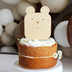 Bear Cake Topper • bear birthday • perfect for a minimalist teddy bear themed party or shower!