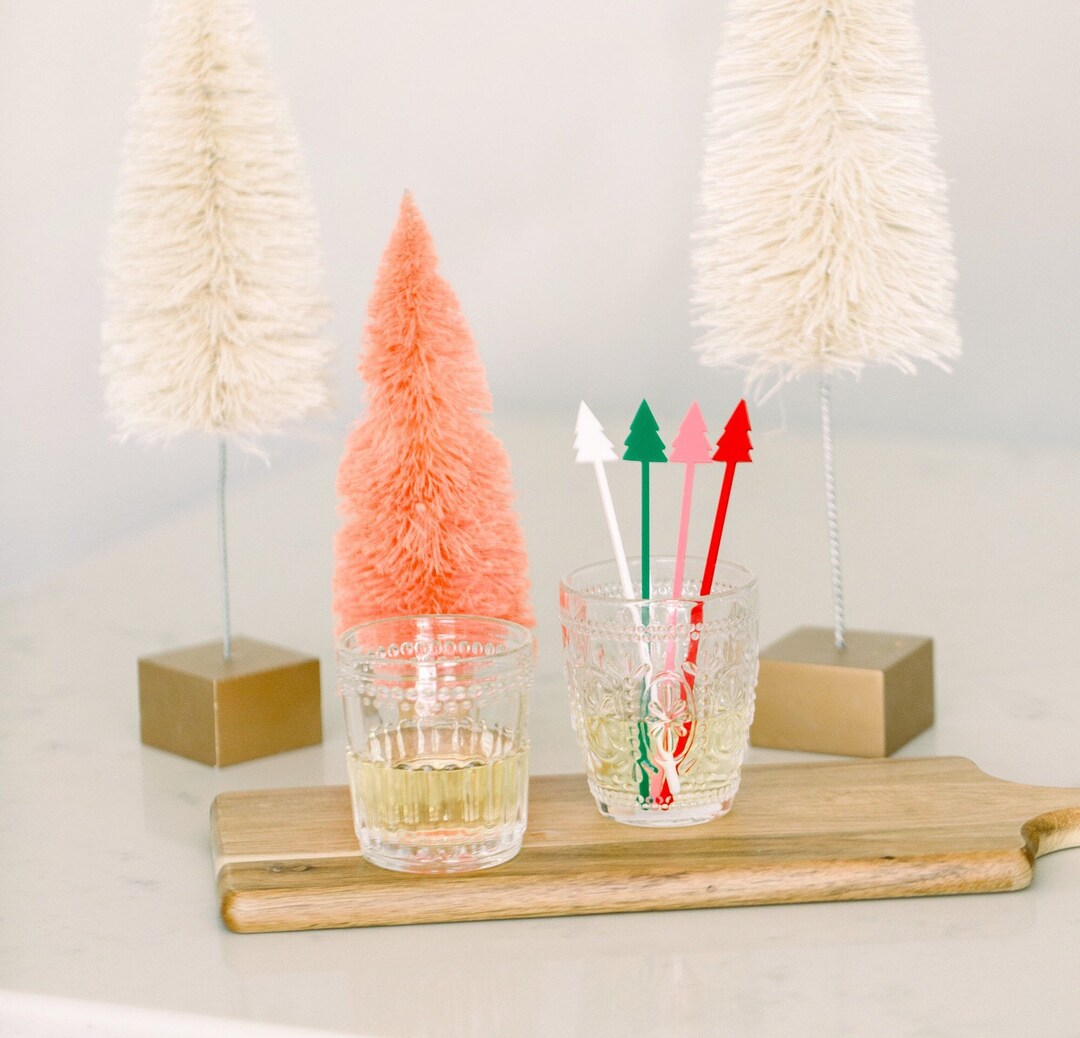 Christmas Tree Drink Stirrers build a Set Holiday Swizzle Sticks
