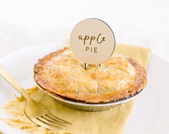 Pie Toppers (Set of 3: Apple, Pecan + Pumpkin) • thanksgiving decor | Fall decor and table scape ideas