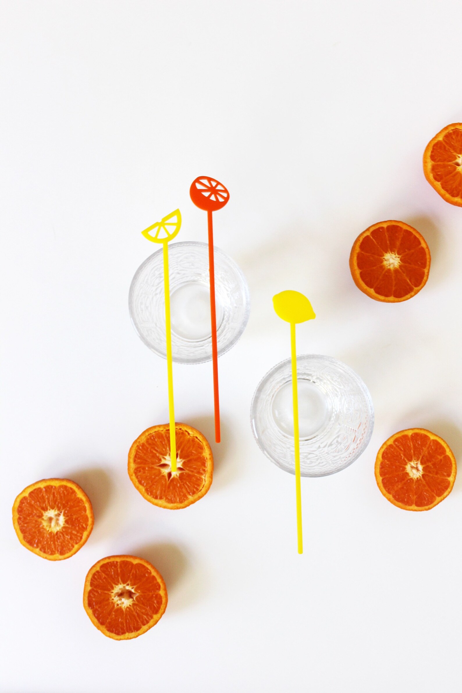 Citrus Drink Stirrers set of 6 Lemon and Orange Swizzle Etsy