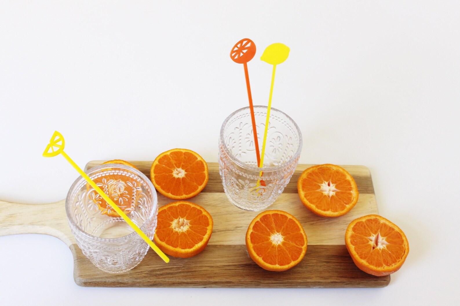 Citrus Drink Stirrers set of 6 Lemon and Orange Swizzle Etsy