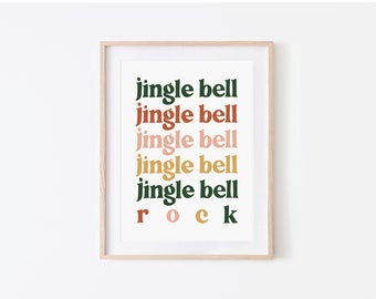 Jingle Bell Rock Art Print • hand lettered art prints • kids Christmas decor • download and printed versions available