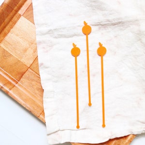 Citrus Drink Stirrers • acrylic swizzle sticks • summer stirrers • barware • orange drink stirrers • baby shower • cutie • first birthday