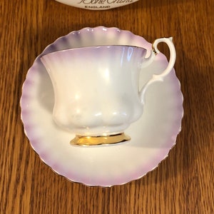 Royal Albert, Rainbow Series, Purple Montrose Shape Teacup and Saucer