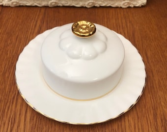 Royal Albert Val D'or Covered Butter Dish