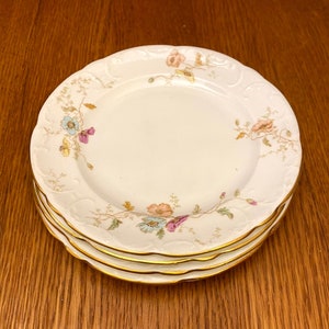 Aynsley Fine Bone China, Wild Poppies Dessert Plates, Set of 4