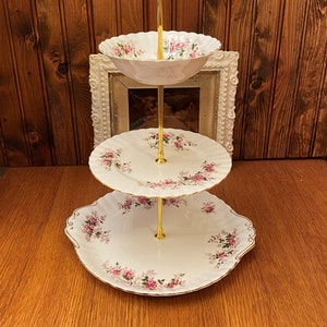 Royal Albert Lavender Rose 3-Tier Cake Stand: Fine Bone China Dessert Tray