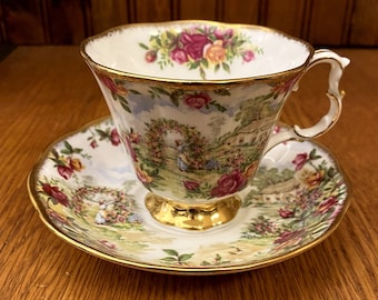Royal Albert, Eine Feier des alten Country Roses Garden, Teetasse und Untertasse, OCR