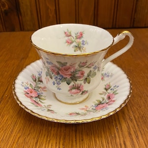 Paragon Moss Rose Teacup and Saucer