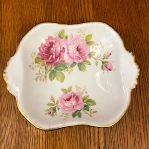 Royal Albert American Beauty Handled Bon Bon Dish, Candy Dish