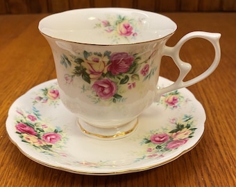 Wessex, Tang Shan China, Fine Bone China, English Summer Roses, Teacup and Saucer