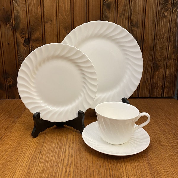 Wedgwood Candlelight Salad Plate, Bread and Butter Plate and a Teacup and Saucer Set of 4