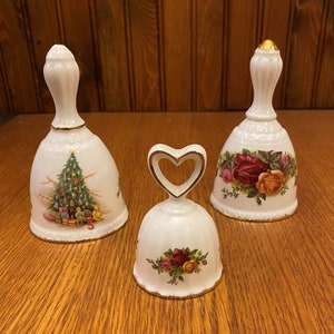Royal Albert Fine Bone China Bells, Your Choise, Christmas Magic, Heart Handle or Traditional Shape