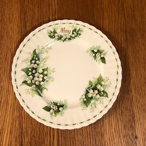 Royal Albert Flower of the Month May Salad Plate Lily of the Valley Salad Plate