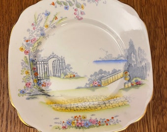 Royal Albert Crown China Rosedale Pattern Hand Painted Bread and Butter Plate, 7224 Floral Vintage