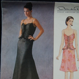 Vintage Vogue 2584 Oscar de la Renta Formal Dress Evening Dress