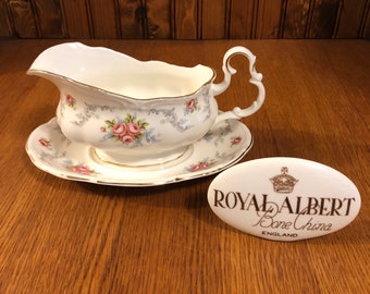 Royal Albert Tranquility Salt and Pepper Set Tranquillity Pink Cabbage Rose China Salt and Pepper