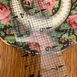Royal Albert Crown China Needle Point Plates. Choice of Size, Pink Roses on Black Background image 6