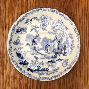 Royal Albert Crown China Blue Willow Orphaned / Mikado Zamienny spodek Niebieski i biały chiński sierota spodek