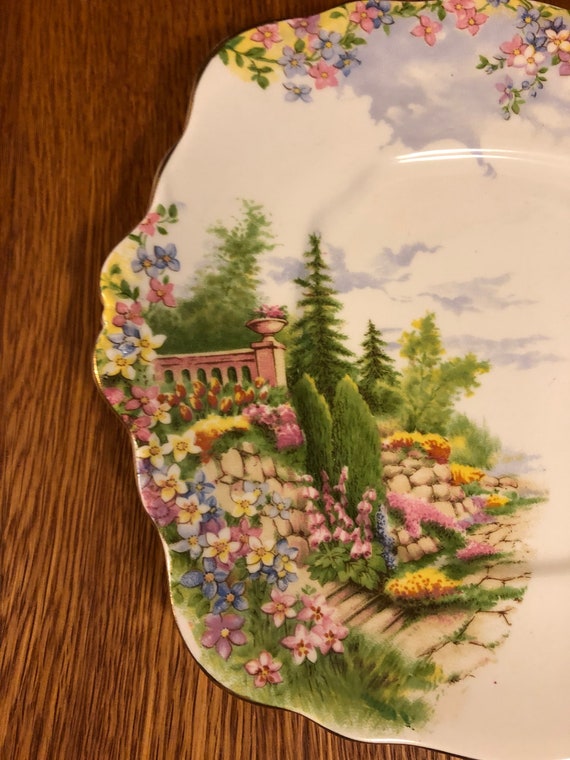 ロイヤルアルバート ケンティッシュ ロッカリー ハンドル付きケーキ