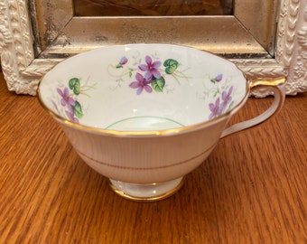 Aynsley Wild Violets Bone China Tea Cup and Saucer - England - Etsy