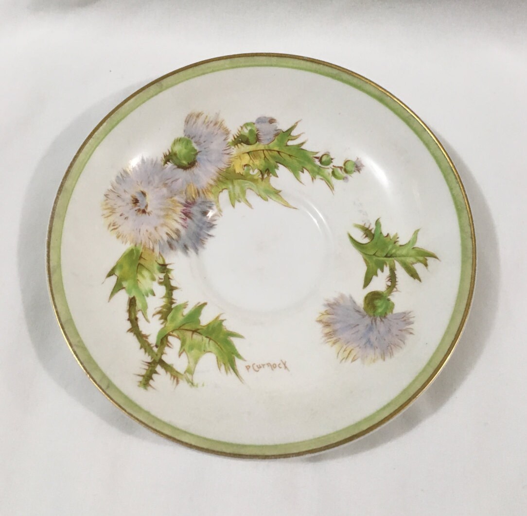 Royal Doulton GLAMIS THISTLE Vintage Pink Lavender Teacup and Saucer Set Made in ENGLAND Tea Cup