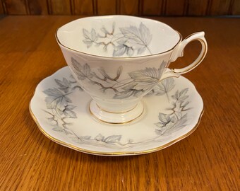 Royal Albert Silver Maple Footed Tea Cup and Saucer, Montrose Shape Cup