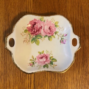 Royal Albert American Beauty Open Handle Bon Bon Dish, Candy Dish