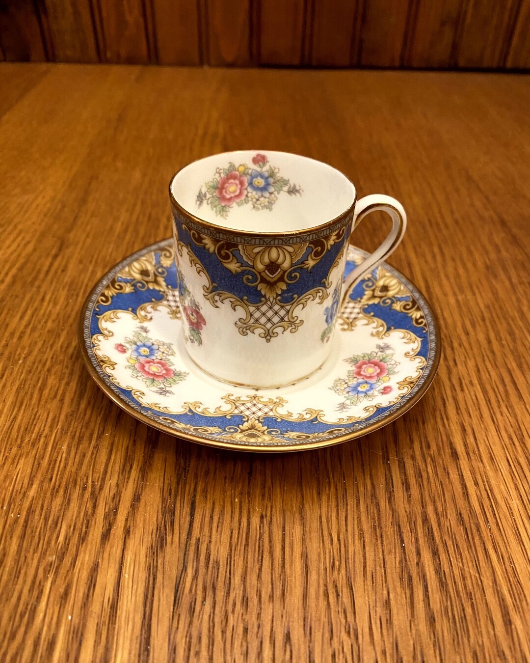 Set of 10 Shelley Fine Bone China, Sheraton Pattern, Turkish Coffee Cup